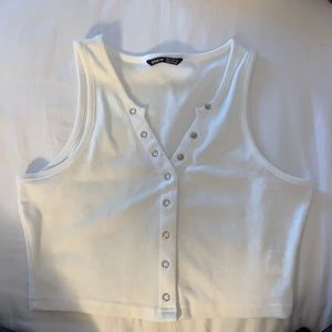 white button up shein tank top. size medium